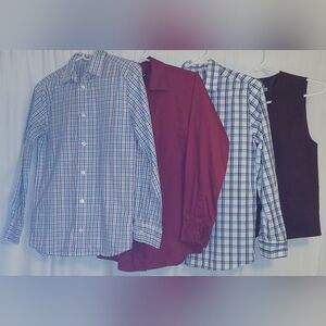 Lot of Boys Button up Shirts w/vest 3 Wonder Nation + 1 George sz 14